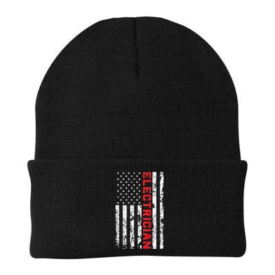 Electrician Patriotic American flag electrician father day Beanie