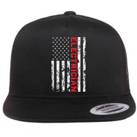 Electrician Patriotic American flag electrician father day Flatbill Hat