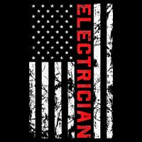 Electrician Patriotic American flag electrician father day Flatbill Hat