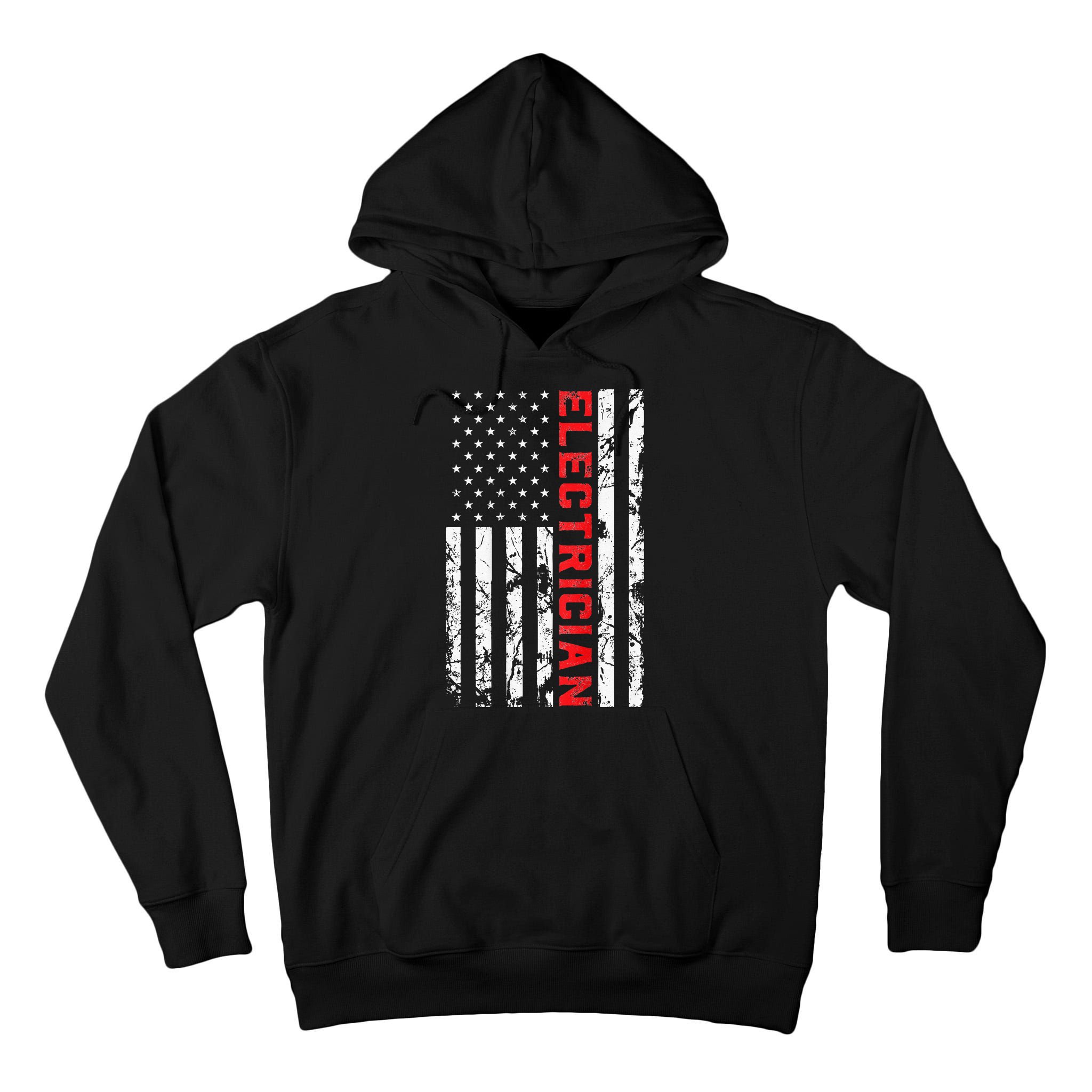 Electrician Patriotic American flag electrician father day Tall Hoodie