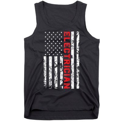 Electrician Patriotic American flag electrician father day Tank Top
