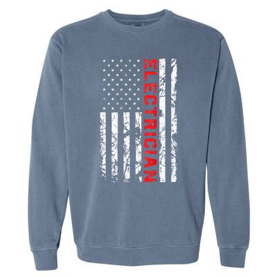 Electrician Patriotic American flag electrician father day Garment-Dyed Sweatshirt