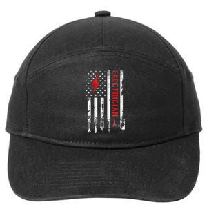 Electrician Patriotic American Flag Electrician Gift 7-Panel Snapback Hat