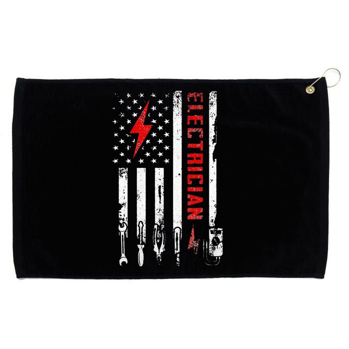 Electrician Patriotic American Flag Electrician Gift Grommeted Golf Towel