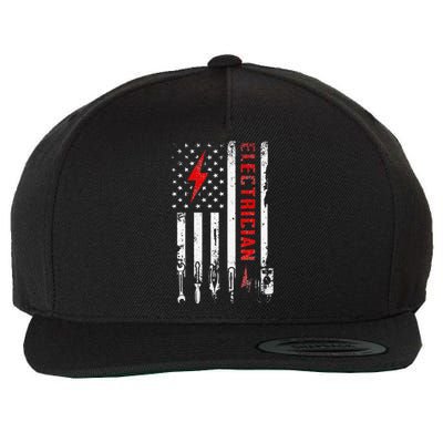 Electrician Patriotic American Flag Electrician Gift Wool Snapback Cap