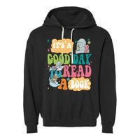 Elephant Piggie And Pigeon Its A Good Day To Read A Book Back To Scho Garment-Dyed Fleece Hoodie