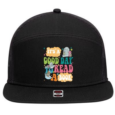 Elephant Piggie And Pigeon Its A Good Day To Read A Book Back To Scho 7 Panel Mesh Trucker Snapback Hat