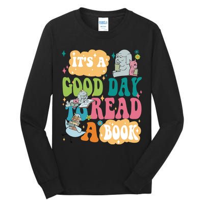 Elephant Piggie And Pigeon Its A Good Day To Read A Book Back To Scho Tall Long Sleeve T-Shirt