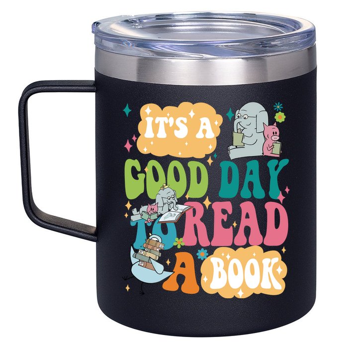 Elephant Piggie And Pigeon Its A Good Day To Read A Book Back To Scho 12oz Stainless Steel Coffee Mug
