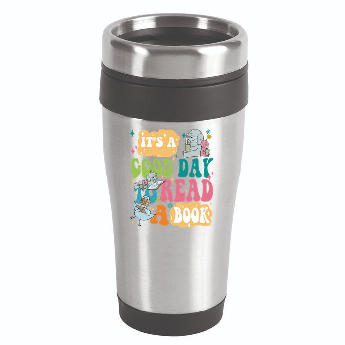 Elephant Piggie And Pigeon Its A Good Day To Read A Book Back To Scho 16oz Travel Tumbler