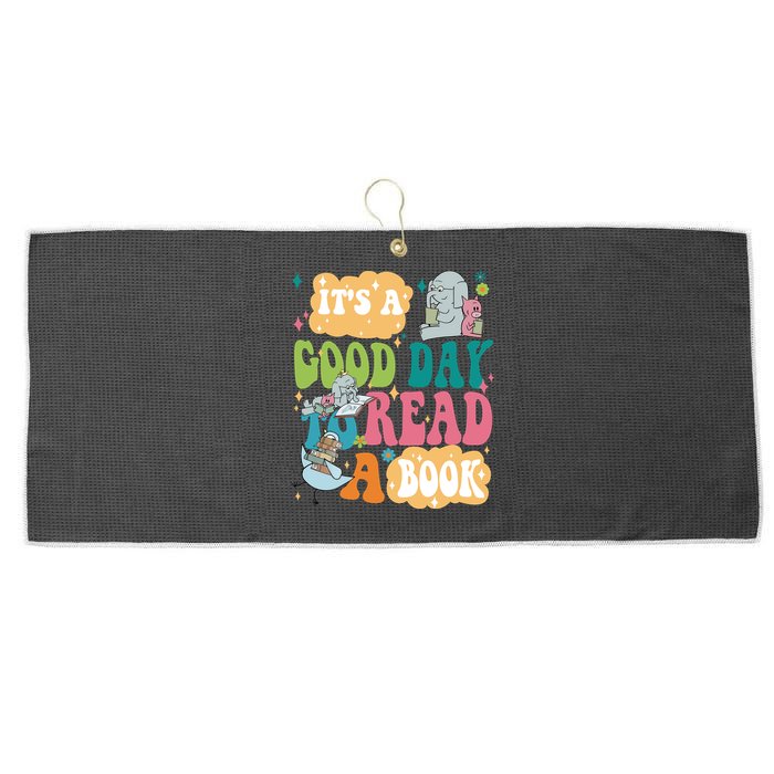 Elephant Piggie And Pigeon Its A Good Day To Read A Book Back To Scho Large Microfiber Waffle Golf Towel