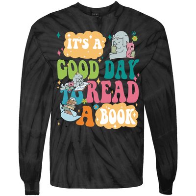 Elephant Piggie And Pigeon Its A Good Day To Read A Book Back To Scho Tie-Dye Long Sleeve Shirt
