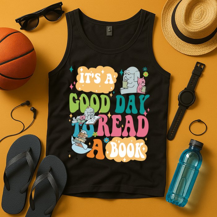 Elephant Piggie And Pigeon Its A Good Day To Read A Book Back To Scho Tank Top