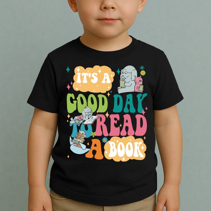 Elephant Piggie And Pigeon Its A Good Day To Read A Book Back To Scho Toddler T-Shirt