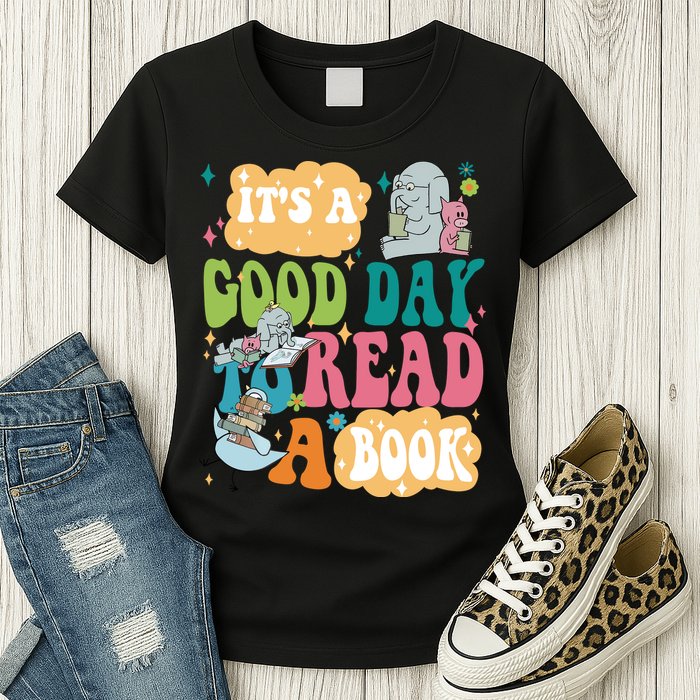 Elephant Piggie And Pigeon Its A Good Day To Read A Book Back To Scho Womens T-Shirt