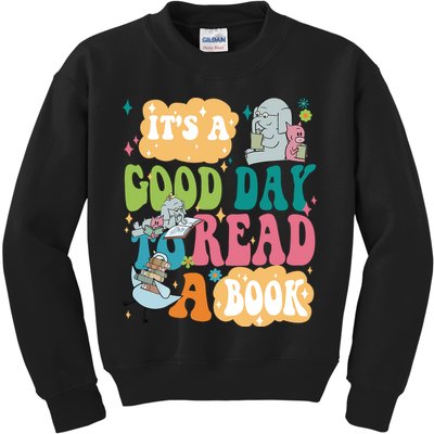 Elephant Piggie And Pigeon Its A Good Day To Read A Book Back To Scho Kids Sweatshirt