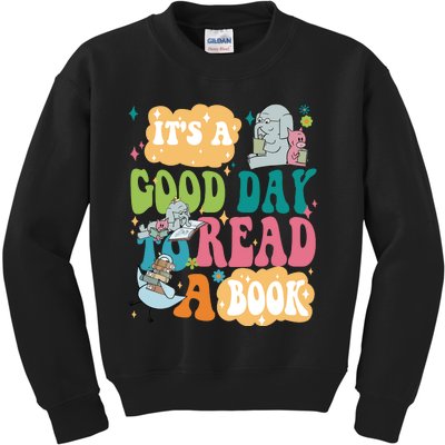 Elephant Piggie And Pigeon Its A Good Day To Read A Book Back To Scho Kids Sweatshirt