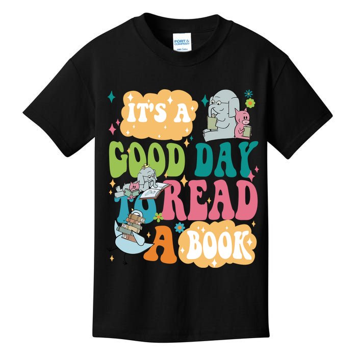 Elephant Piggie And Pigeon Its A Good Day To Read A Book Back To Scho Kids T-Shirt
