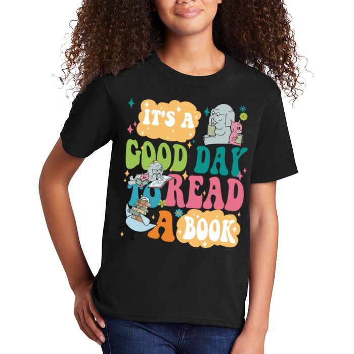 Elephant Piggie And Pigeon Its A Good Day To Read A Book Back To Scho Kids T-Shirt