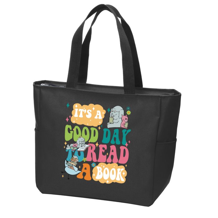 Elephant Piggie And Pigeon Its A Good Day To Read A Book Back To Scho Zip Tote Bag