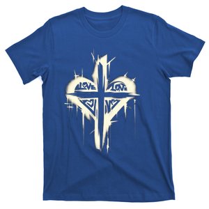 Edgy Punk Art Christian Love Cross Graffiti Graphic Design Gift T-Shirt