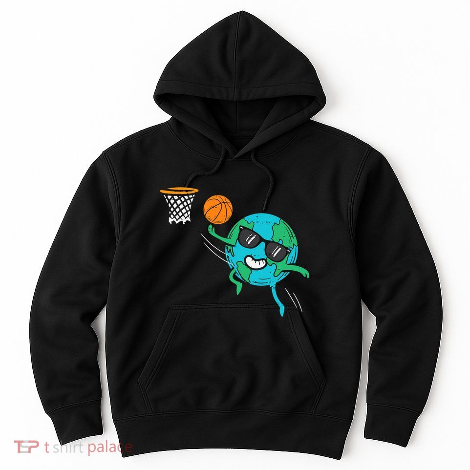 Earth Playing Basketball Earth Day Sports Men Women Hoodie