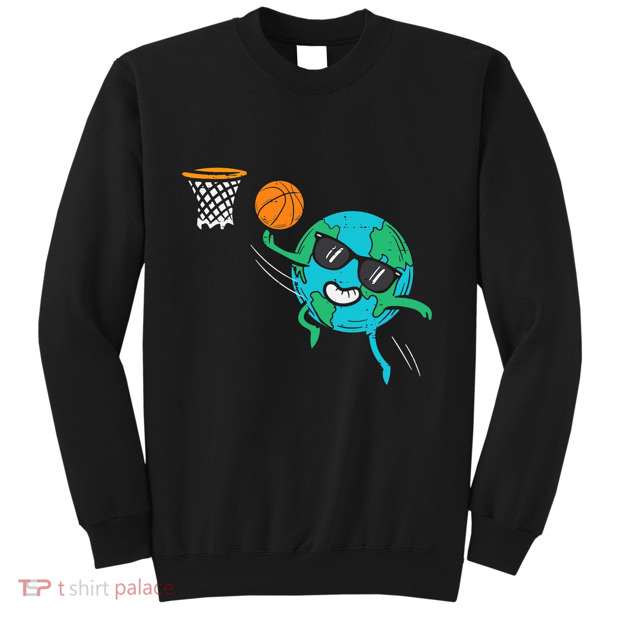 Earth Playing Basketball Earth Day Sports Men Women Sweatshirt