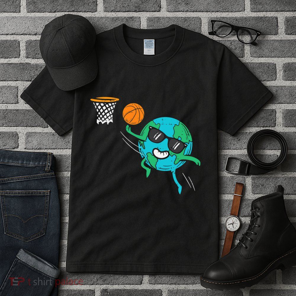 Earth Playing Basketball Earth Day Sports Men Women Tall T-Shirt