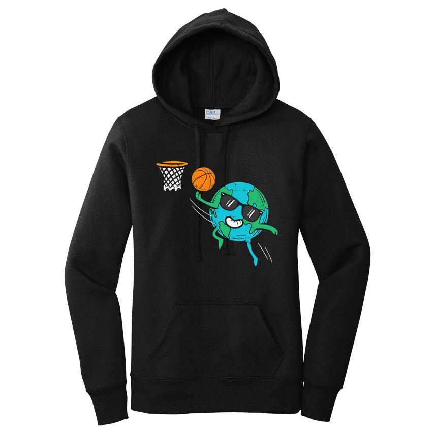 Earth Playing Basketball Earth Day Sports Men Women Women's Pullover Hoodie