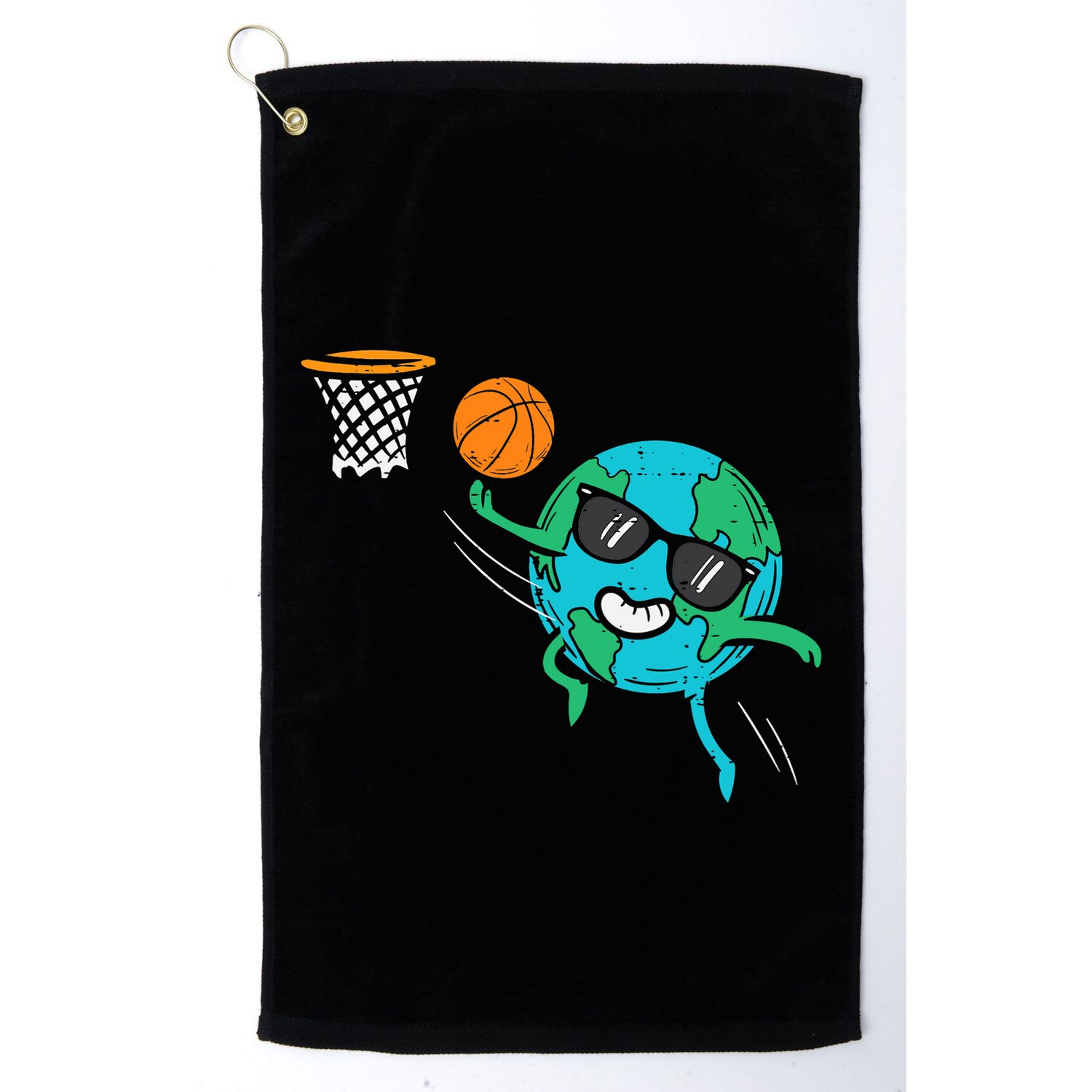 Earth Playing Basketball Earth Day Sports Men Women Golf Towel