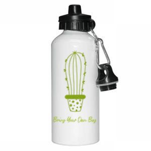 Environt Pollution Bring Your Own Bag Cactus Plant Gift Aluminum Water Bottle