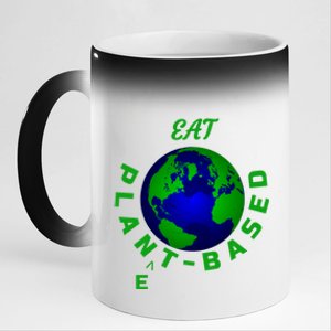 Eat Planet Based Vegan Save Earth Our Beautiful Home Gift 11oz Black Color Changing Mug