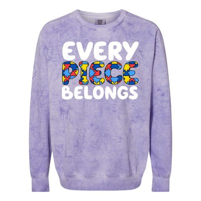 Every Piece Belongs Autism Awareness Colorblast Crewneck Sweatshirt