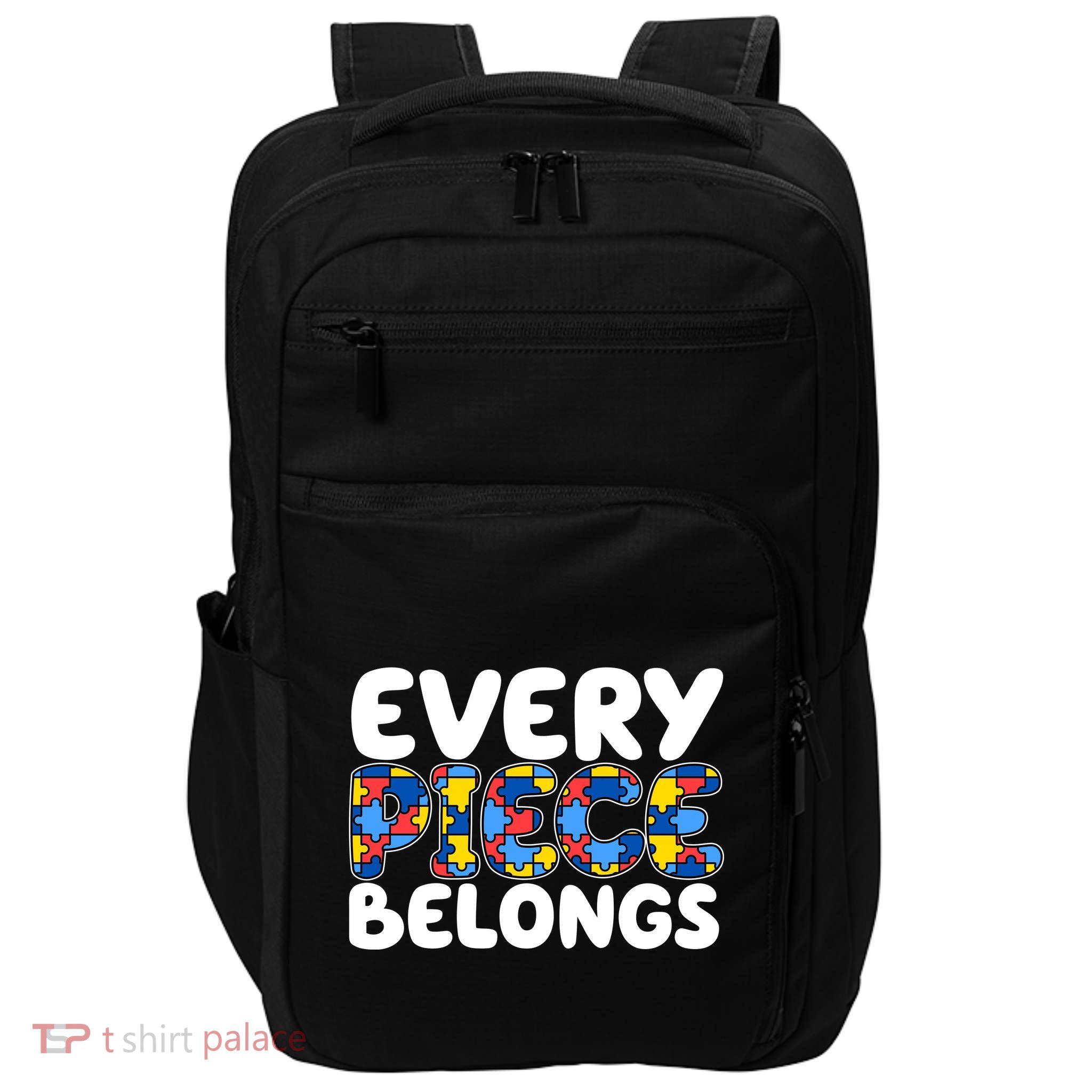 Every Piece Belongs Autism Awareness Impact Tech Backpack