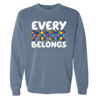 Every Piece Belongs Autism Awareness Garment-Dyed Sweatshirt