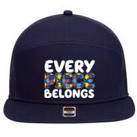 Every Piece Belongs Autism Awareness 7 Panel Mesh Trucker Snapback Hat