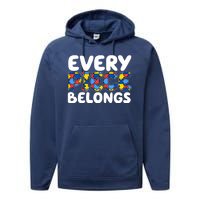 Every Piece Belongs Autism Awareness Performance Fleece Hoodie