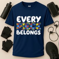 Every Piece Belongs Autism Awareness Cooling Performance Crew T-Shirt