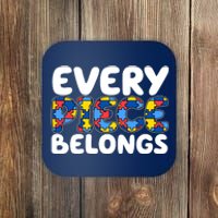 Every Piece Belongs Autism Awareness Coaster