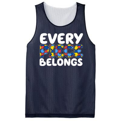 Every Piece Belongs Autism Awareness Mesh Reversible Basketball Jersey Tank