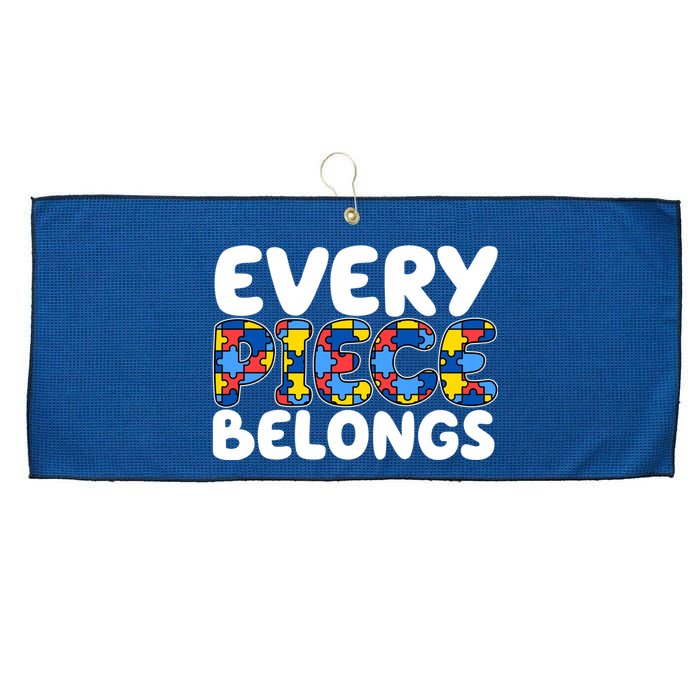 Every Piece Belongs Autism Awareness Large Microfiber Waffle Golf Towel