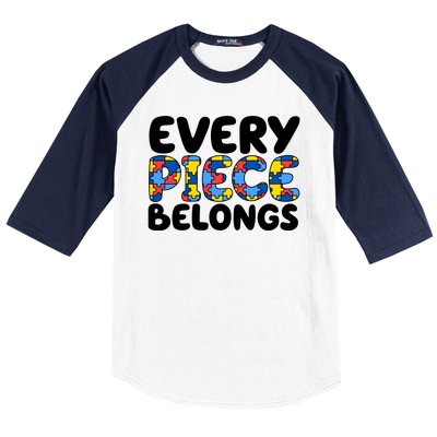 Every Piece Belongs Autism Awareness Baseball Sleeve Shirt