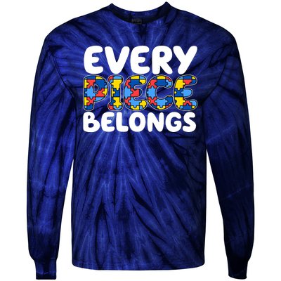 Every Piece Belongs Autism Awareness Tie-Dye Long Sleeve Shirt