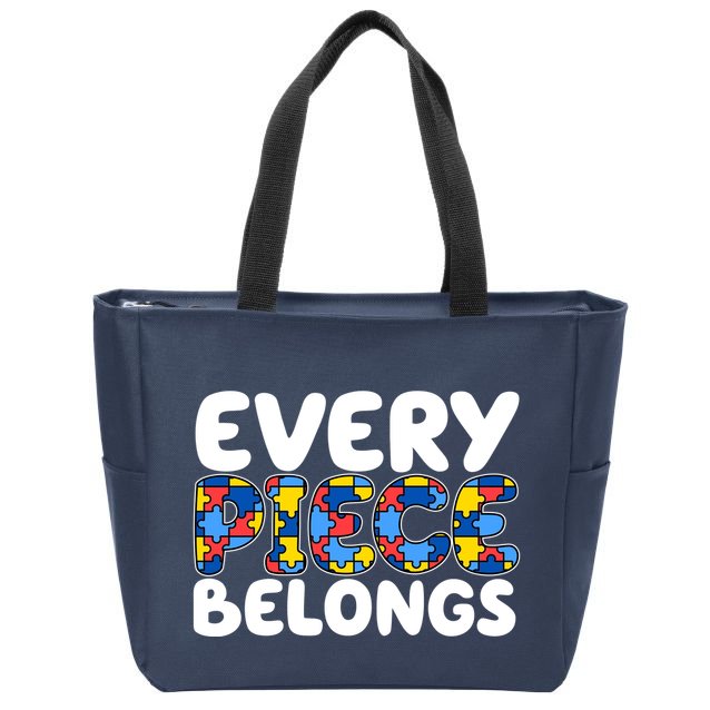 Every Piece Belongs Autism Awareness Zip Tote Bag