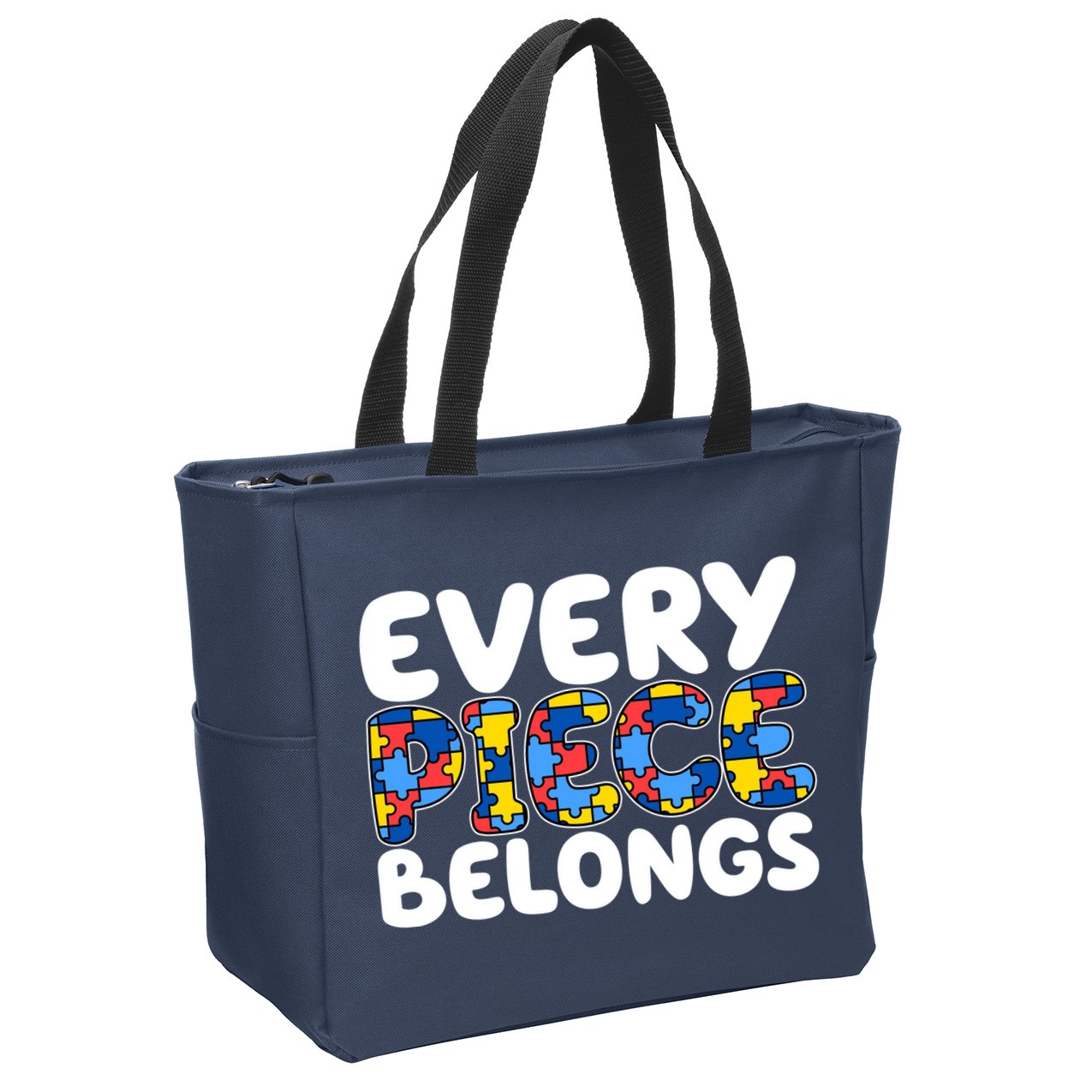 Every Piece Belongs Autism Awareness Zip Tote Bag