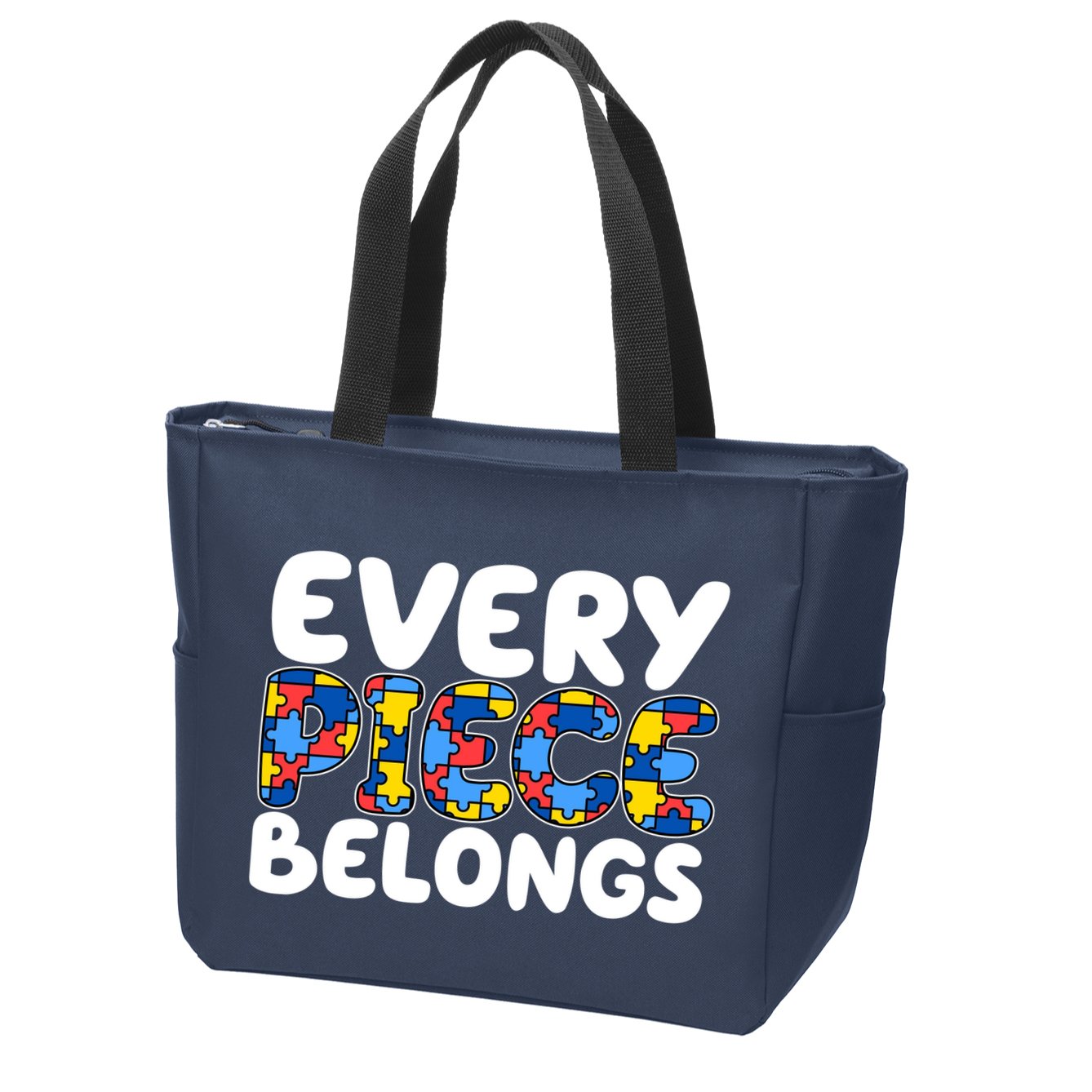 Every Piece Belongs Autism Awareness Zip Tote Bag