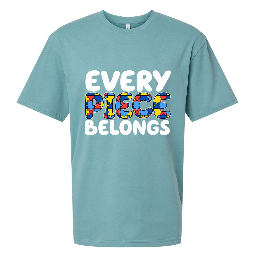 Every Piece Belongs Autism Awareness Sueded Cloud Jersey T-Shirt
