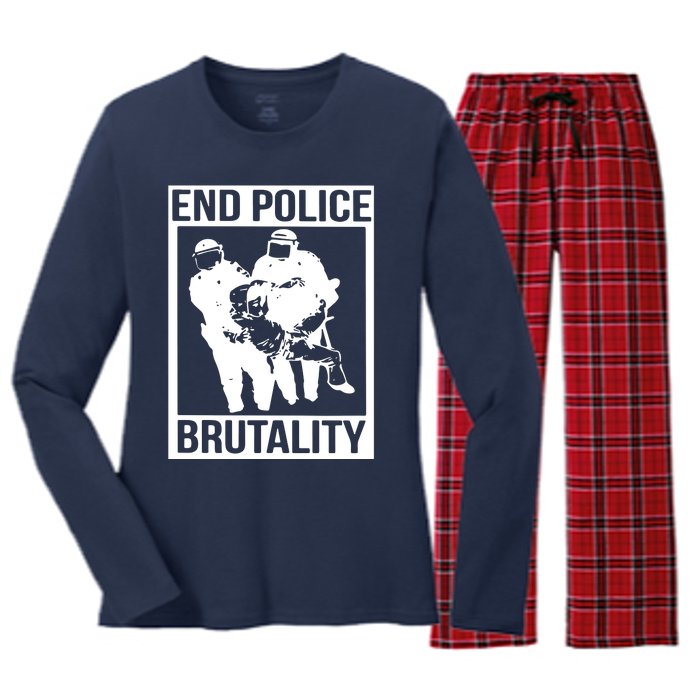 End Police Brutality Women's Long Sleeve Flannel Pajama Set 