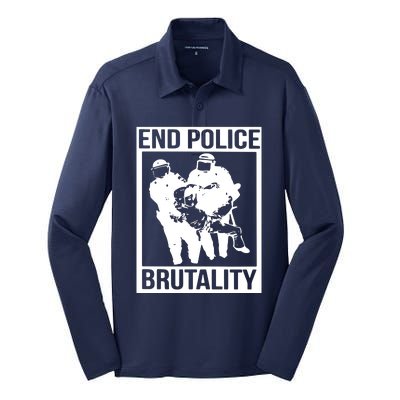 End Police Brutality Silk Touch Performance Long Sleeve Polo