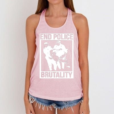 End Police Brutality Women's Knotted Racerback Tank